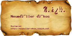Neumüller Ákos névjegykártya